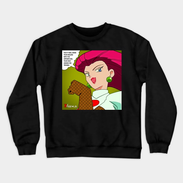 Jessie - Team Rocket Pop Art Crewneck Sweatshirt by Vizewls